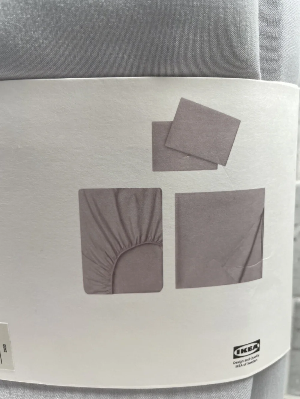 NEW IKEA BANDPALPMAL Sheet Set Light Gray Full Double Bedding Soft Sheets